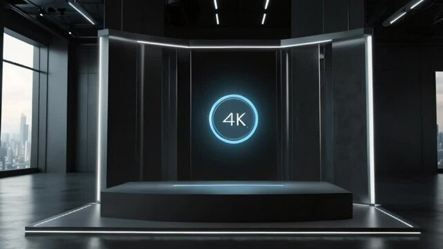 3d render of a design '4k' in a showcase