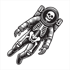 Astronaut Skull Clipart Sublimation - astronautics Skeleton illustration Vector