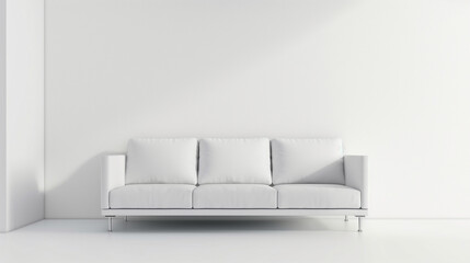 white sofa in a white room