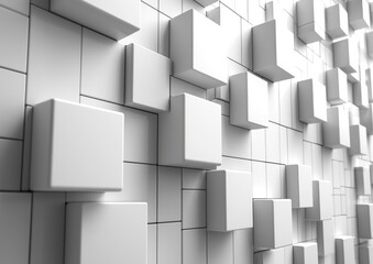 A textured wall featuring 3D white cubes arranged in a grid pattern.