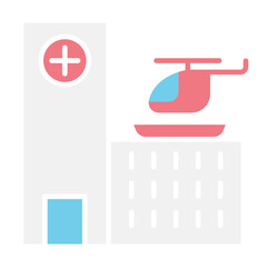 Hospital and helicopter icon
