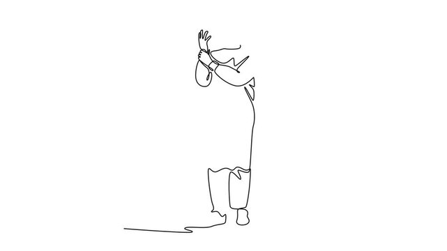 Medical professional Concept. Single line draw design. Full length animation illustration. High quality 4k footage.