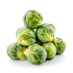 Fototapeta premium Pile of Brussels sprouts isolated on a white background
