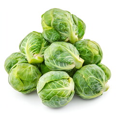 Fototapeta premium Pile of Brussels sprouts isolated on a white background