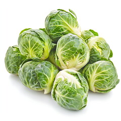 Fototapeta premium Pile of Brussels sprouts isolated on a white background