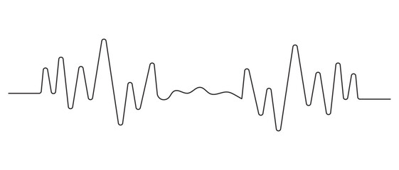 one line sound waves icon isolated on white and black background. Sound waves vector icon . vector illustration.