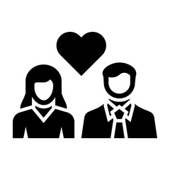 Couple Glyph Icon Design