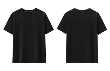 A black shirt with a white collar and a white stripe