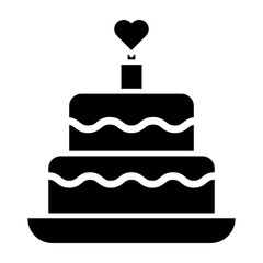 Wedding Cake Glyph Icon Design