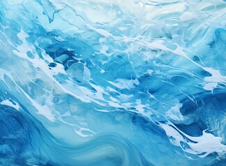 Obraz premium Aerial view of clear wavy water