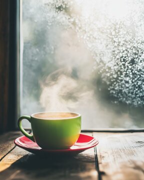 Enjoying a Warm Cup of Coffee on a Rainy Day | Pairing Hot Beverages with Fresh Moments, Enjoying a Warm Cup of Coffee on a Rainy Day | Pairing Hot Bever