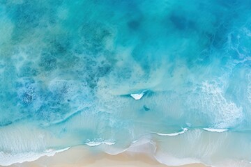 Fototapeta premium Aerial view of clear wavy water