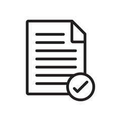 Accept document icon Flat vector set outline