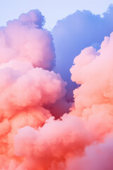 Dreamy Pink and Blue Sky with Fluffy Clouds Creating a Calming and Ethereal Atmosphere