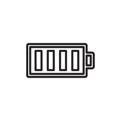 Battery Icon Flat vector set outline