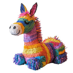 Obraz premium Vibrant Rainbow Colored Pi ata Donkey Festive Mexican Party Decoration
