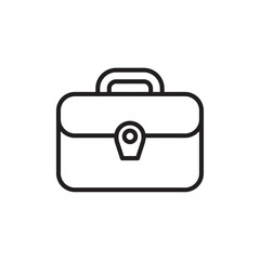 Briefcase icon Flat vector set outline