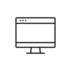 Computer Screen icon Flat vector set outline
