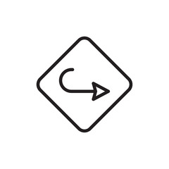 Directions icon Flat vector set outline