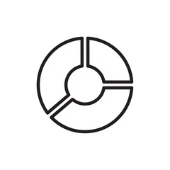 Donut chart icon Flat vector set outline