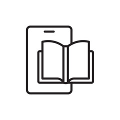 Ebook icon Flat vector set outline