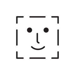 Face id icon Flat vector set outline