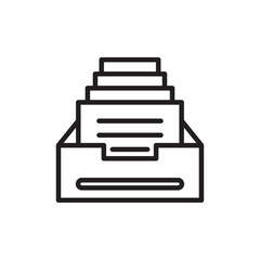 Folder box icon Flat vector set outline