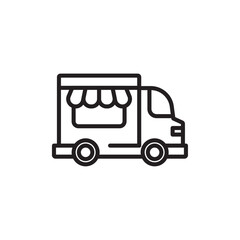 Food truck icon Flat vector set outline