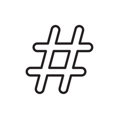 Hashtag icon Flat vector set outline