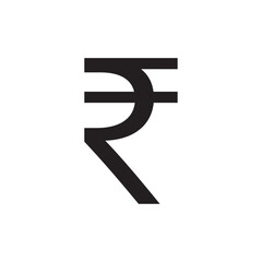 Indian rupee icon Flat vector set outline