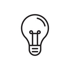 Lightbulb icon Flat vector set outline