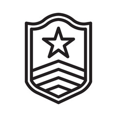 Obraz premium Military rank badge icon Flat vector set outline