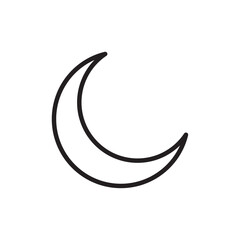 Moon icon Flat vector set outline