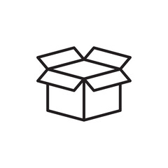 Open box icon Flat vector set outline