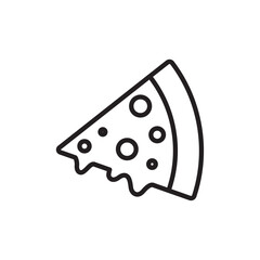 Pizza icon Flat vector set outline