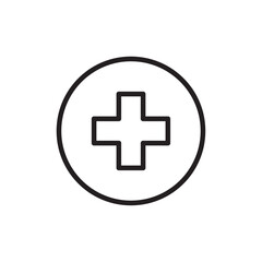 Obraz premium Plus icon Flat vector set outline