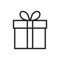 Present box icon Flat vector set outline
