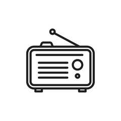 Radio icon Flat vector set outline