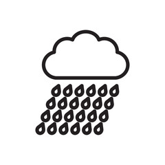 Rainy icon Flat vector set outline