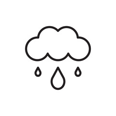 Rain icon Flat vector set outline