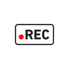 Record icon Flat vector set outline