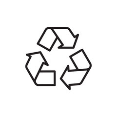 Recycle icon Flat vector set outline