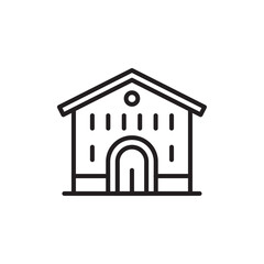 School icon Flat vector set outline