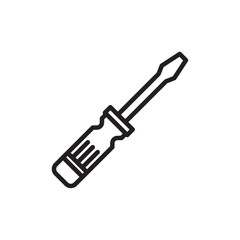 Screwdriver icon Flat vector set outline