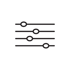 Settings sliders icon Flat vector set outline