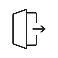 Sign out icon Flat vector set outline