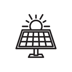 Solar energy icon Flat vector set outline