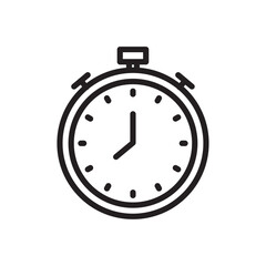 Stop watch icon Flat vector set outline