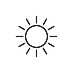 Sun icon Flat vector set outline
