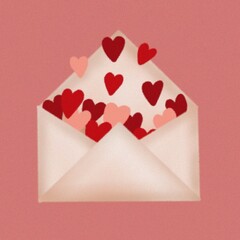 envelope with hearts